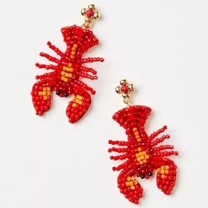 NWT Beaded Lobster Earrings NEW 🦞